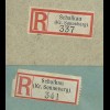 DR 1929, Schalkau Kr. Sonneberg, 2 Einschreiben Brief m. versch. Reko-Zetteln.
