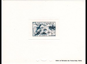 Marokko Mi. Nr. 288, Épreuve Luxe 6+9 Fr. Poste Aerienne m. Atlas Gebirge