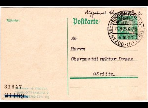 DR 1925, Marienwerder Verkehrstag, Sonder Stpl. auf blanco Karte n. Görlitz