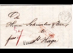 Preussen 1844, K2 KETTWIG auf Franko Brief n. den Haag, NL