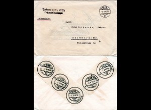 DR Ostmark 1942, portofreier Postsache Brief v. Wien m. rücks. Amtssiegeln
