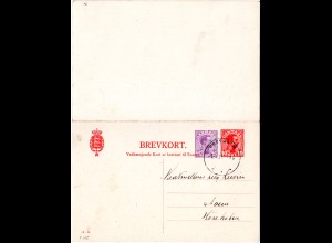 Dänemark P 185, 10+15 öre Doppelkarte m. Stpl. HORSHOLM
