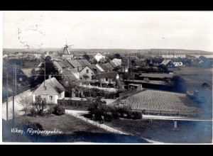 Schweden, Viken Vogelperspektive m. Windmühle, 1922 gebr. sw-AK