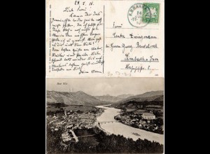 Bayern 1910, Bahnpost Stpl. Tölz-München 3 auf sw AK v. Bad Tölz.