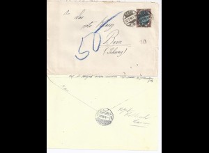 DR Schweiz 1923, KGF POW Kolzich Cairo, Brief v. Mosel an Rotes Kreuz Bern.