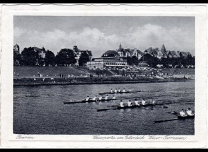 Bremen, Weserpartie m. Sportbooten, 1939 n. Finnland gebr. sw-AK