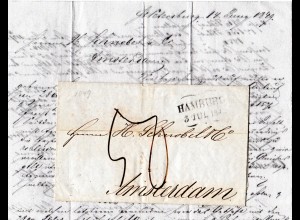 Russland 1849, forwarder Brief v. St. Petersburg, ab Hamburg n. NL
