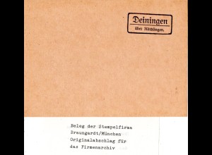 Landpoststellen Stpl. DEININGEN über Nördlingen, Originalprobe aus Archiv