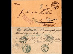 DR 1907, Frei d. Ablösung No.9 Herzogl. S. Amtsgericht, Brief Coburg-Leipzig 