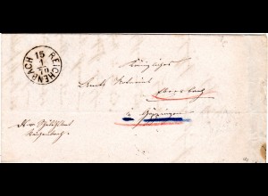 Württemberg 1870, K1 REICHENBACH m. kopfstehendem Datum auf Brief n. Ebersbach