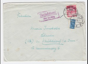 1950, Fesselsdorf über Bamberg, Landpost Stpl. auf Brief m. Notopfer. #1137