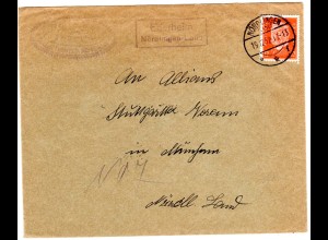 DR 1932, Landpost Stpl. EDERHEIM Nördlingen Land auf Brief m. 12 Pf. 