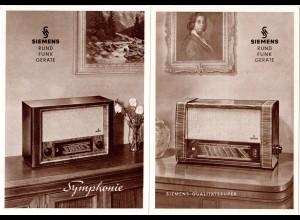 Rundfunk, 2 alte Siemens Radio Werbung Reklame Karten. 