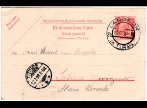 Österreich 1908, 10 H. Ganzsache mit klarem Tirol-Stpl. LANDECK 