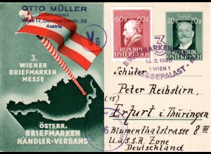 Österreich 1948, 20 Gr. Privat Ganzsache Österr. Briefmarken Händler-Verband