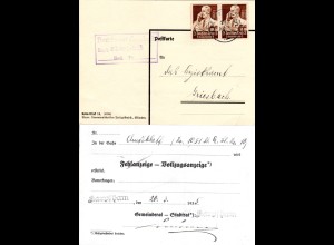 DR 1935, 2x3 Pf. auf Gemeinde Karte v. KARPFHAM m. Gemeinderats Unterschrift