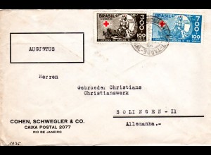 Brasilien 1935, 300+700 R. Rotes Kreuz auf Firmen Brief n. Deutschland