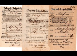 Bayern 1875/77, Dirmstein, Freinsheim, Rülzheim, 3 Pfalz Postscheine
