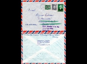 Norwegen 1953, Seemanns Nachsende Luftpost Brief v. Horten n. Philippinen. 