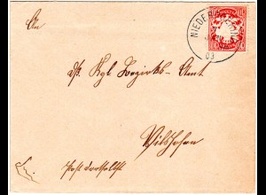 Bayern 1903, K1 NIEDERPOERING auf kl. Brief m. 10 Pf. n. Vilshofen