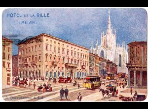 Italien 1906, Hotel De La Ville, AK m. 10 C. u. Sonderstpl. Esposizione Milano
