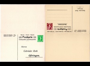Schweiz, ungebr. 5+15 C. Privat Ganzsache Doppelkarte 