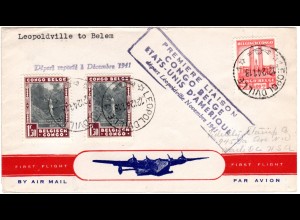 Belgisch Kongo 1941, Erstflug Brief v. Leopoldville n. Belem, Brasilien