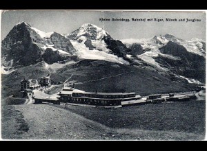 Schweiz, Kl. Scheidegg Bahnhof..., 1912 v. Brienz gebr. sw-AK 