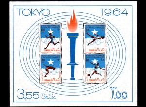 Olympische Spiele Tokyo 1964, postfrischer Somalia Block 1 (50 €)