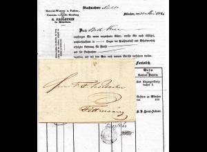 Bayern 1844, vorgedruckter Fuhrmannsbrief v. München n. Tittmoning 