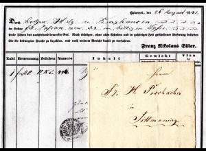 Bayern 1842, Fuhrmannsbrief Nicolaus Siller v. Hafnerzell n. Tittmoning 