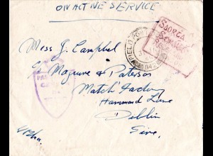 Irland 1944, FPO 842, Feldpost Brief m. irischer Zensur Released By Censor