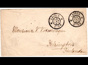 NL 1897, 12 1/2 C. Ganzsache Brief v. LEIDEN n. Finnland