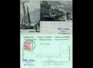 Österreich Italien, Un saluto da Trieste, 1989 m. 5 Kr. gebr. AK