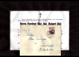 Österreich 1953, 30 G. auf Falt Trauer Brief v. St. Pölten