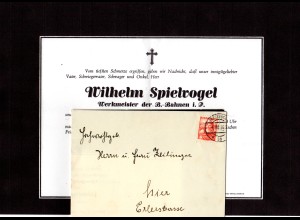 Österreich 1953, 30 G. auf Falt Trauerbrief v. St. Pölten