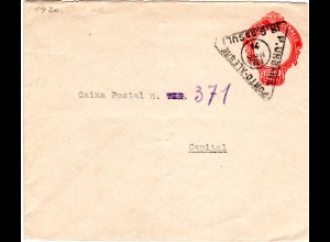 Brasilien 1924, P. Urbana Porto Alegre 3-Eck Stpl. auf 200 R. Ganzsache Brief