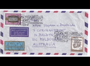 Österreich Christkindl 1985, schöner Brief n. Australien. Destination! #1960