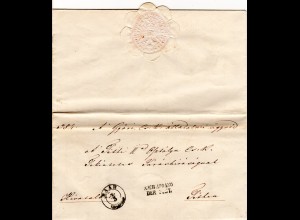 Österreich Ungarn 1852, Zier-K2 RAAB u. Nach Abgang der Post auf schönem Brief