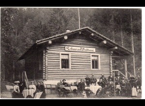 Österreich, Riezlern, Restaurant Waldhaus m. Personen, 1909 geschriebene sw-AK