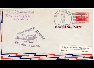 USA 1948, Wainwright Alaska Flight cover with 5 C.
