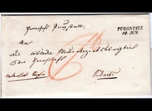 Österreich 1846, Niederösterreich-L2 PURGSTALL sehr klar auf Brief n. Scheibbs