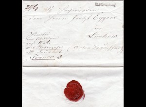Hannover 1843, L1 ELBINGERODE auf Franco Paket Brief v. d. Elender Eisenhütte 