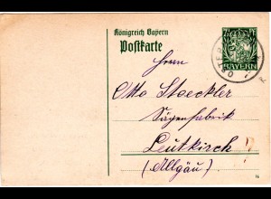Bayern 1916, Reservestempel OSTERHOFEN R auf Ganzsache