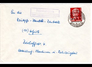 DDR 1953, Landpost Stpl. RÜSTUNGEN über Heiligenstadt auf Brief m. 24 Pf.