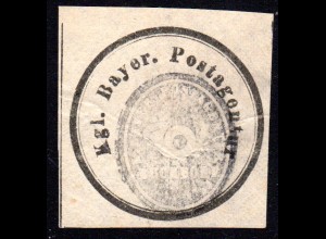 Bayern, BUCHDORF, Postamts Negativ-Siegel-Stempel auf Post Verschluss Etikett