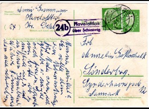 BRD 1959, Landpost Stpl. 24b HAVELOFTLOH üb. Schleswig auf 10 Pf. Ganzsache 