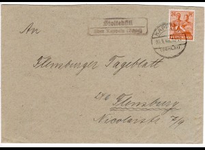 1948, Landpost Stpl. STOLTEBÜLL über Kappeln auf Brief m. 24 Pf. 