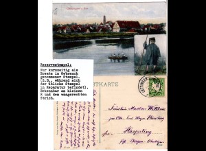 Öttingen m. Kind in Tracht, 1910 gebr. Farb-AK m.. Reserve-K2 OETTINGEN 1. R