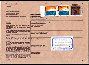 BRD 1980, Postsache Nachsendung Sammelumschlag v. Sasbach b. Achern n. Spanien